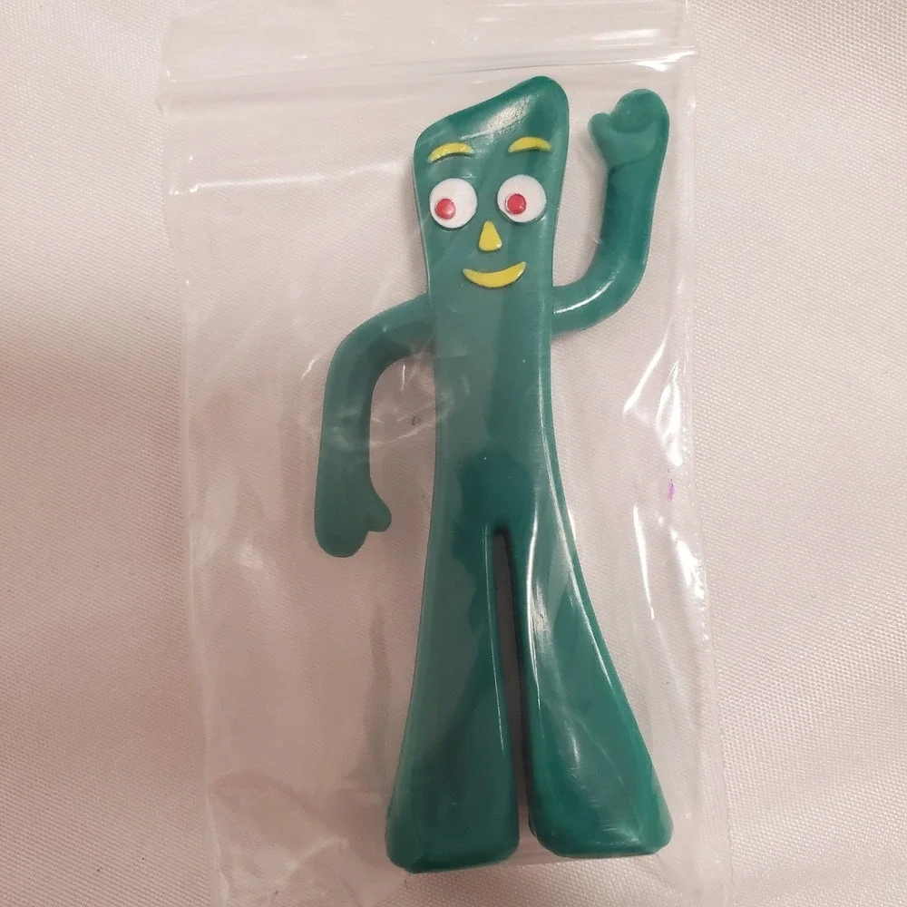 1989 Prema Toys Gumby Rubber Figure Small Vintage Green Action Figure 3in